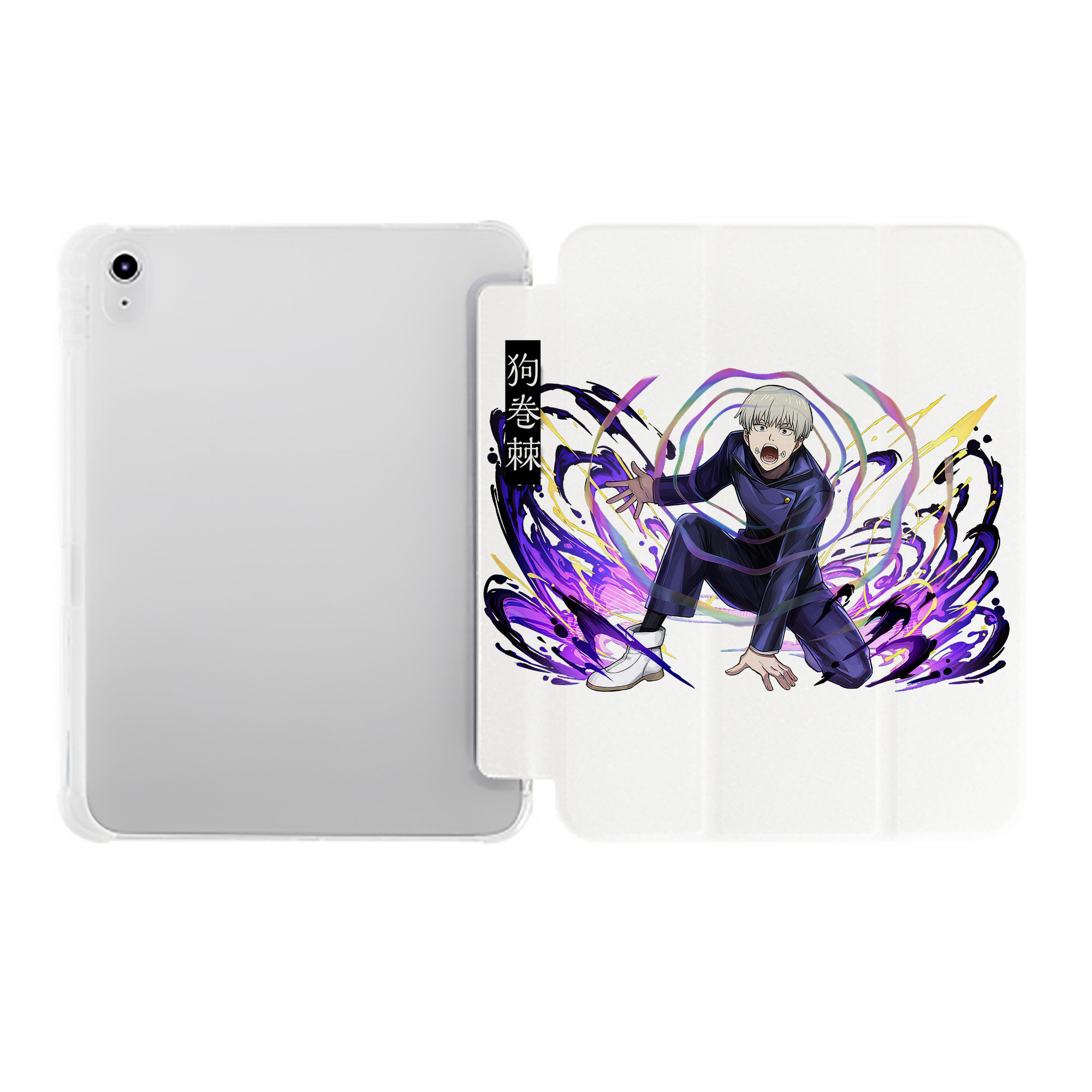 （画像用） 呪術廻戦 Jujutsu Kaisen IPad ケース ペン収納付き 三つ折りスタンド PUレザー×シリコン 対応機種9.5/10.5/10.9インチ